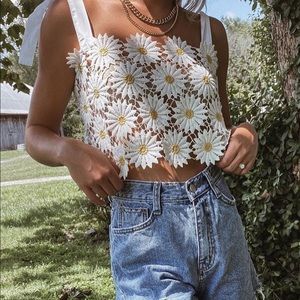 Daisy lace crochet top